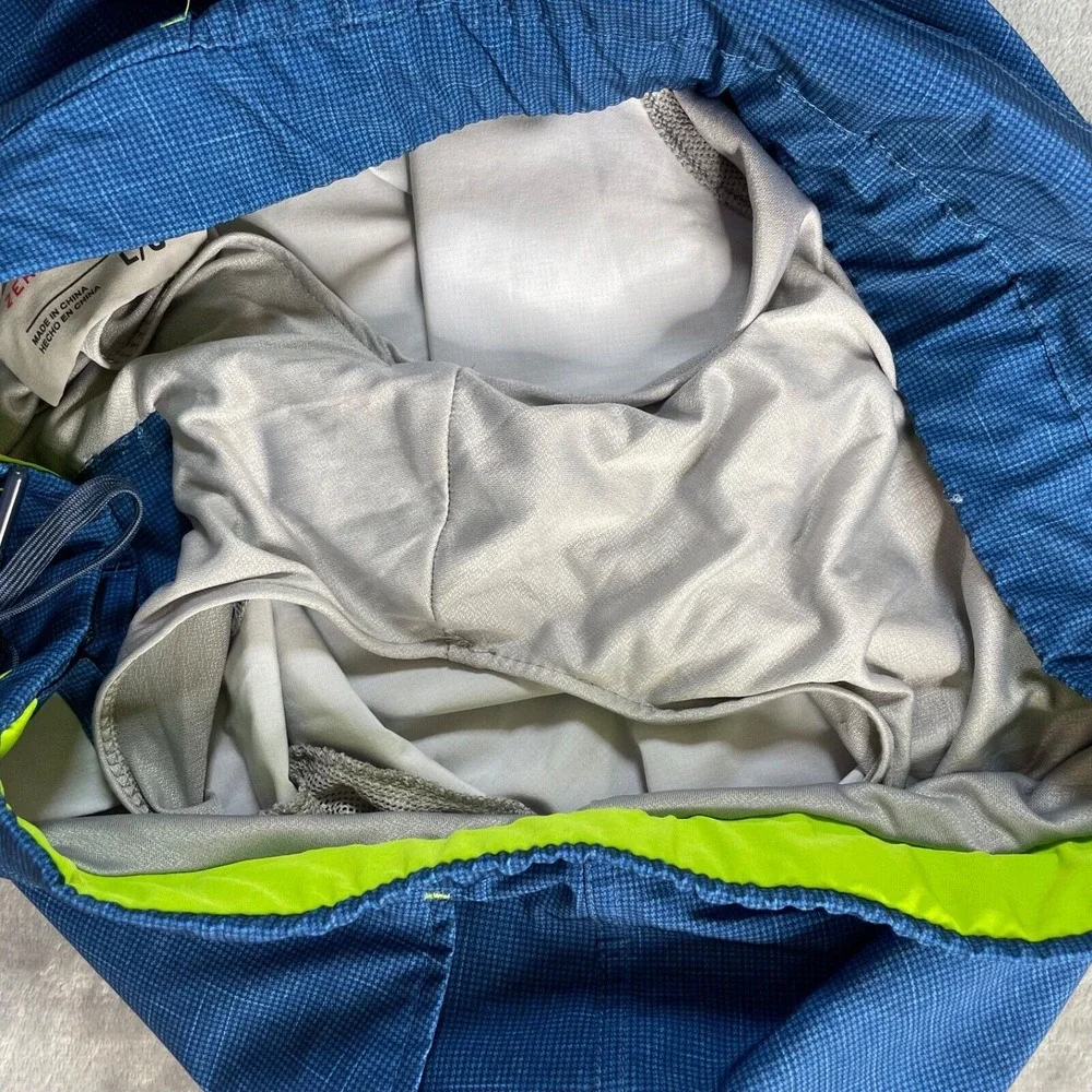 Zero‎ Exposure Men's Sz Lg 38x9 Royal Blue/Lime Swim Board Shorts Lined Pockets